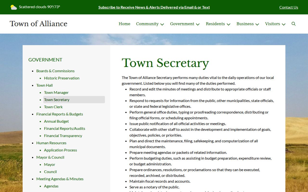 Pamlico County court record search Alliance town government page