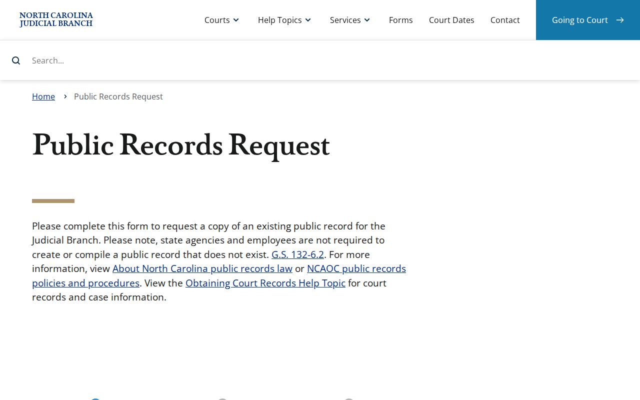 Pamlico County court record search NCAOC public records request form