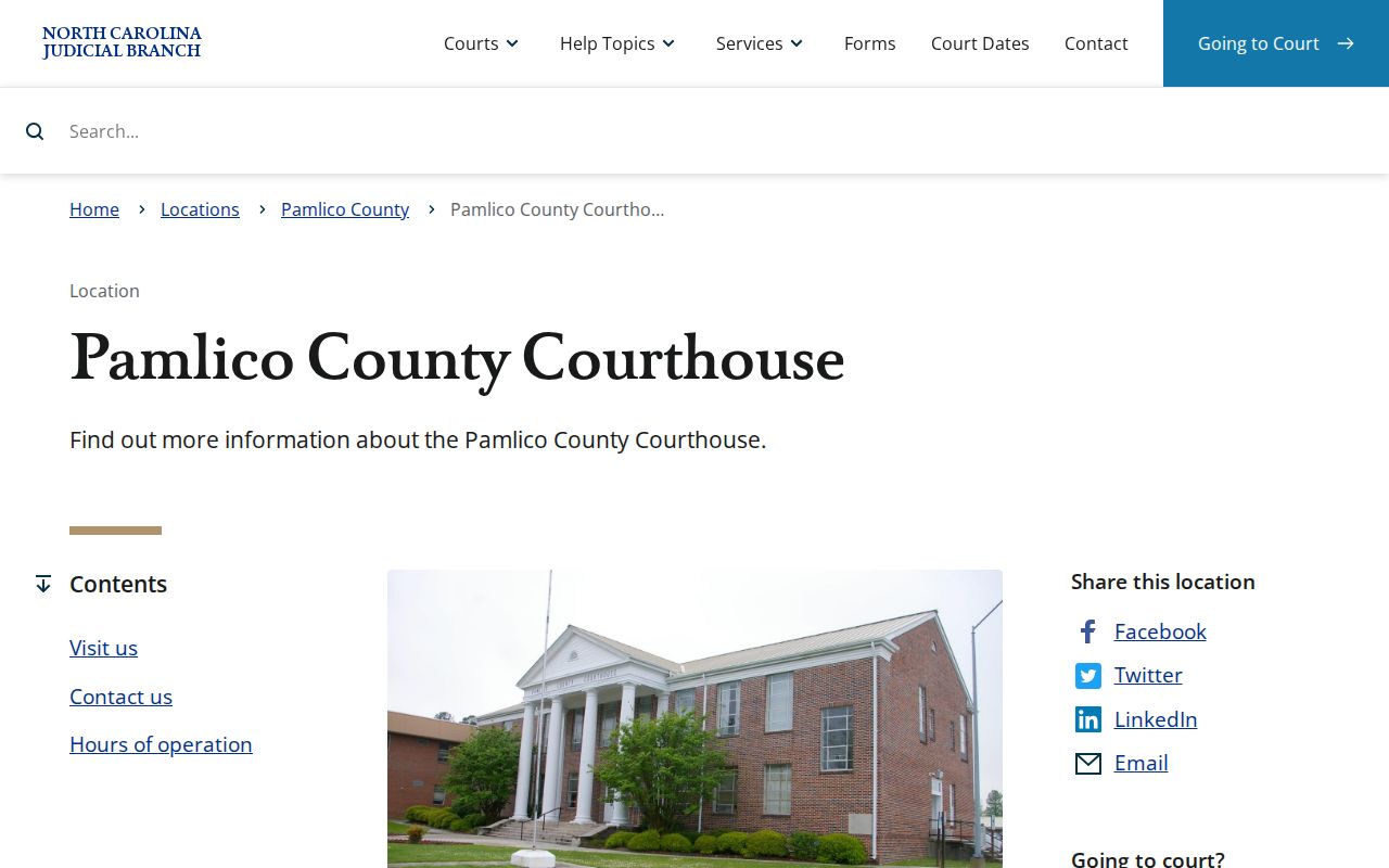 Pamlico County court record search courthouse contact information